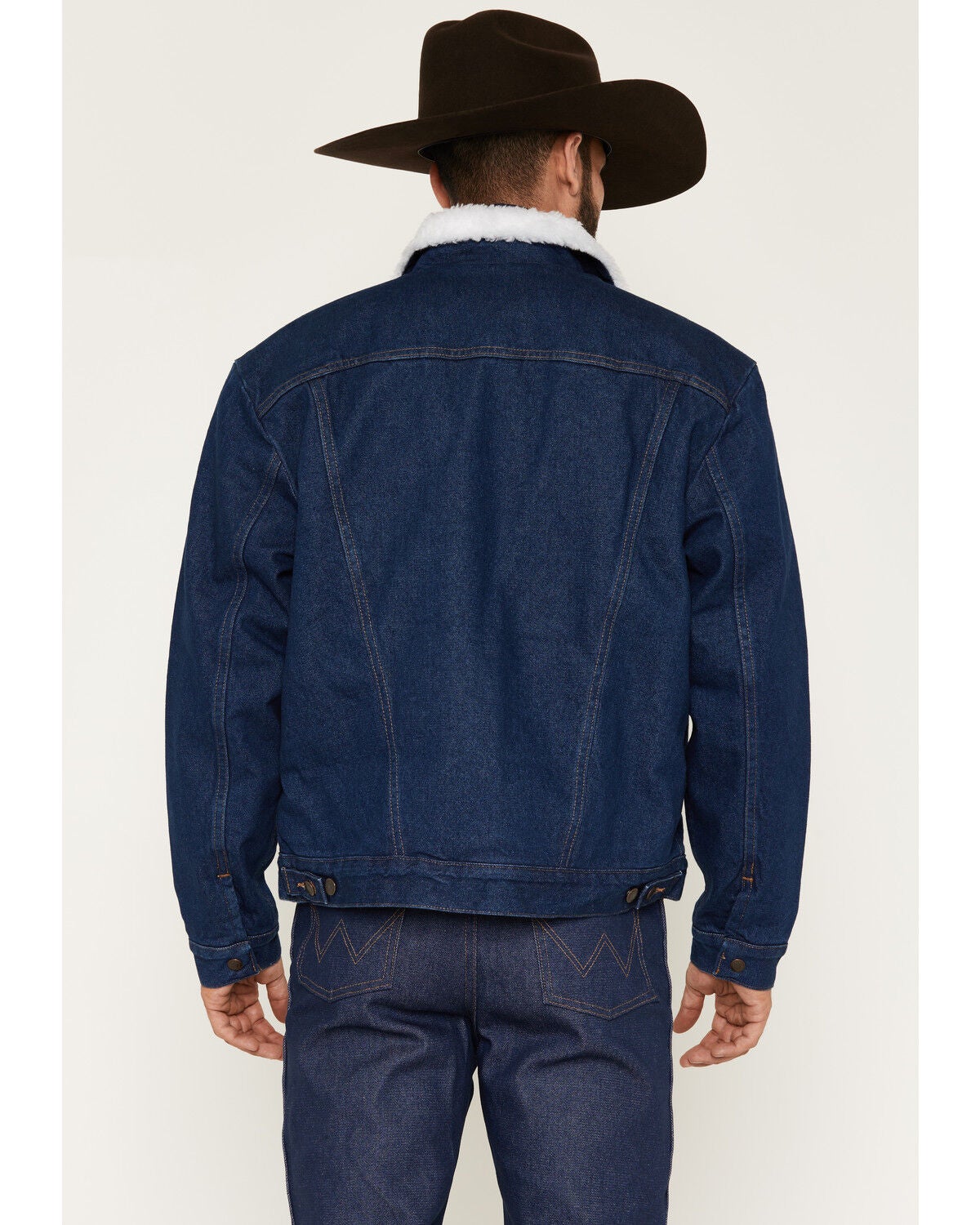 Image #4 - Wrangler Men's Sherpa Lined Denim Jacket, Denim, hi-res