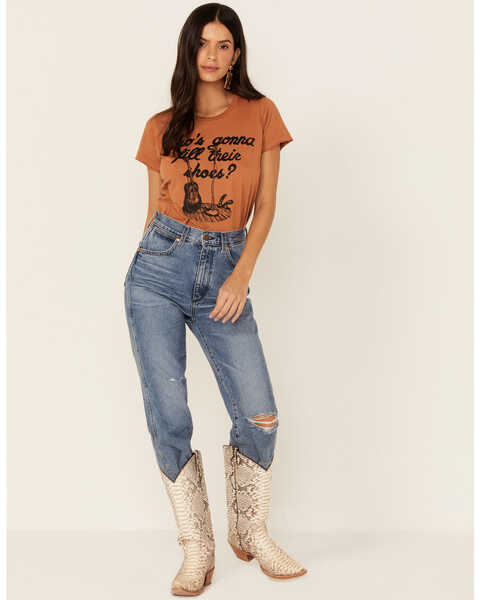 Image #4 - Bandit Women's Fill Their Shoes Graphic Tee, Cognac, hi-res
