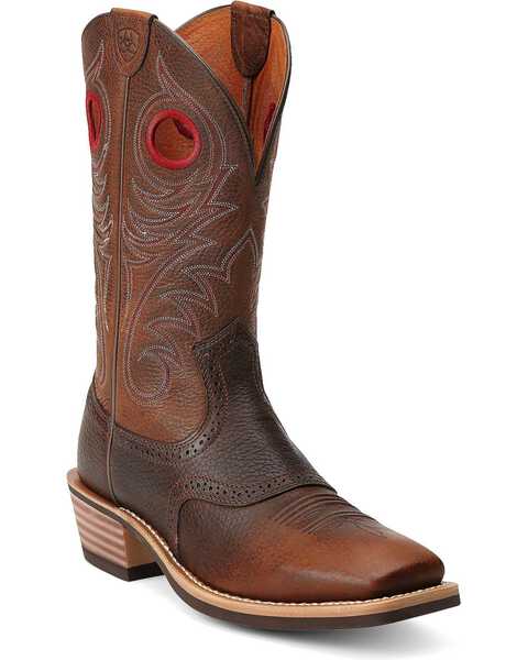 Ariat Men's Heritage Rough Stock Western Boots - Square Toe, Brown, hi-res