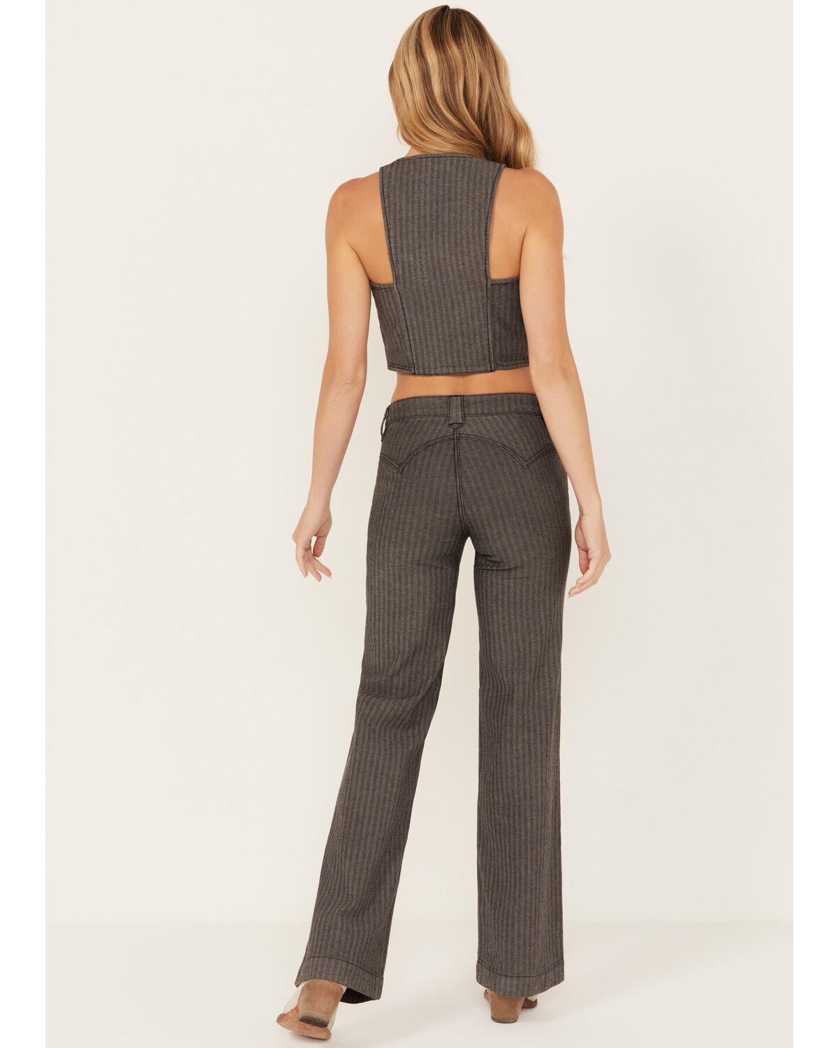 Image #4 - Idyllwind Women's Annex Herringbone Revel Mid Rise Stretch Trouser Pants, Black, hi-res