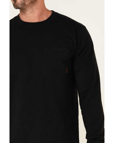 Image #3 - Hawx Men's Solid Forge Long Sleeve Work Pocket T-Shirt , Black, hi-res
