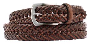 Nocona Braided Leather Belt, Brown, hi-res