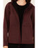 Image #3 - Lucky Brand Workwear Women's Bonded Fleece Zip-Up Hooded Jacket, Burgundy, hi-res