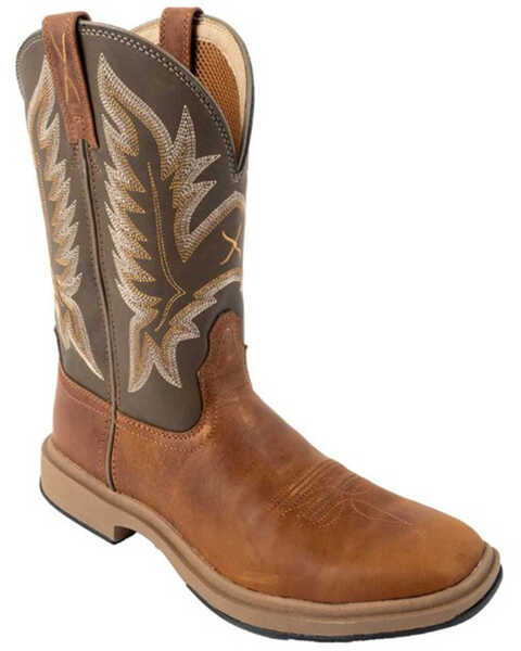 Twisted X Men's 11" Ultralite X™ Western Performance Boots - Broad Square Toe, Brown, hi-res