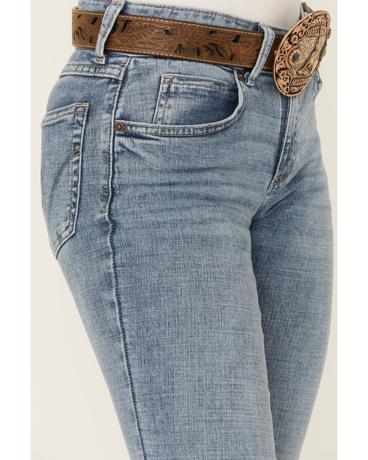 Image #2 - Wrangler Women's Essential Jayne Dark Wash Mid Rise Bootcut Stretch Denim Jeans, Dark Wash, hi-res