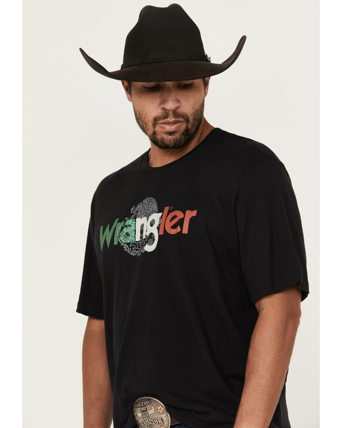 Image #2 - Wrangler Men's Mexico Logo Short Sleeve Graphic T-Shirt, Black, hi-res