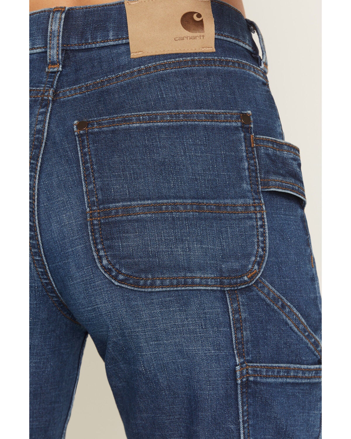 Image #4 - Carhartt Women's Dark Wash Carpenter Denim Jeans, Dark Wash, hi-res