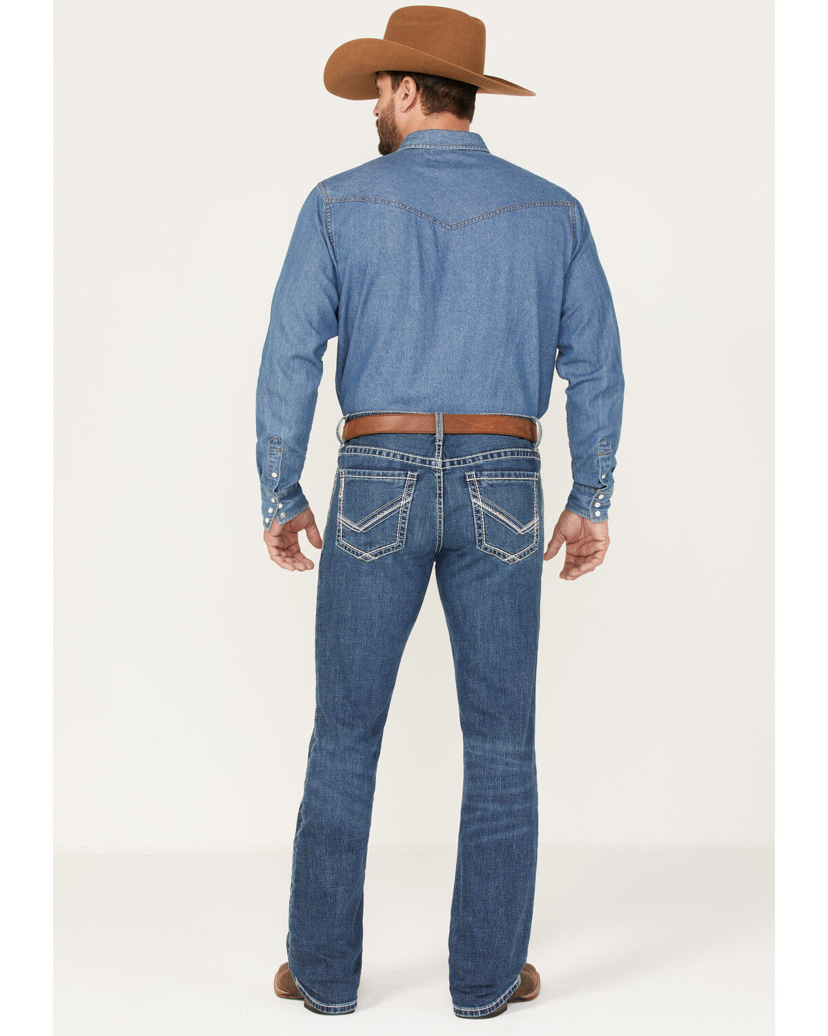 Image #3 - Cinch Men's Ian Medium Wash Slim Bootcut Performance Jeans, Indigo, hi-res
