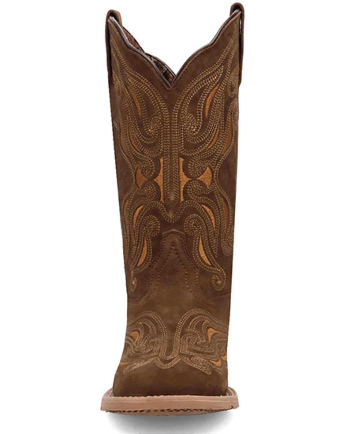 Image #4 - Laredo Women's Millie Suede Western Boots - Broad Square Toe, Olive, hi-res
