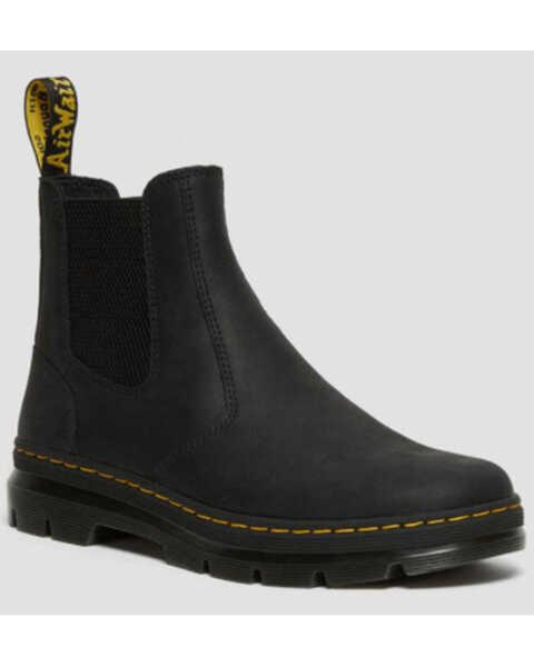 Dr Martens Men's Wyoming 2976 Casual Pull-On Leather Chelsea Boots - Round Toe , Black, hi-res