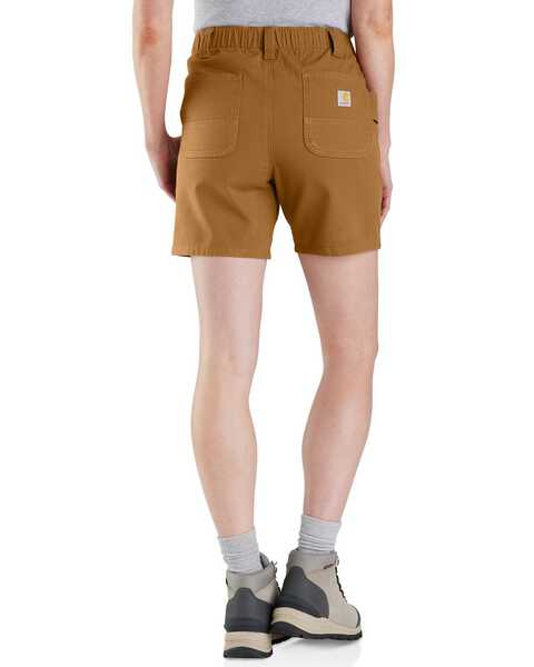 Image #2 - Carhartt Women's Rugged Flex® Relaxed Fit Canvas Work Shorts, Brown, hi-res