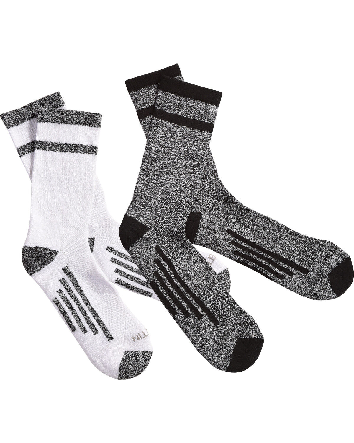 Image #1 - Justin Men's JUSTDRY Half Cushion 2-Pair Socks, Black, hi-res