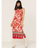 Image #1 - Band of the Free Women's Power of Peace Floral Print Halter Dress, Red, hi-res
