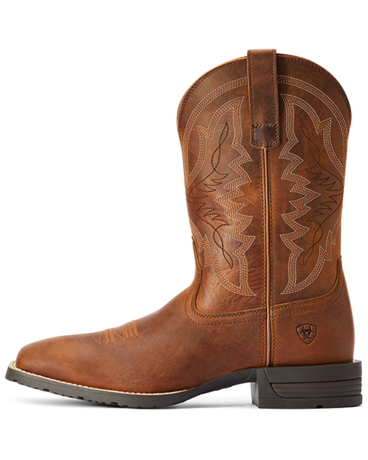Image #2 - Ariat Men's Hybrid Ranchwork Western Boots - Broad Square Toe, Brown, hi-res