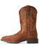 Image #2 - Ariat Men's Hybrid Ranchwork Western Boots - Broad Square Toe, Brown, hi-res