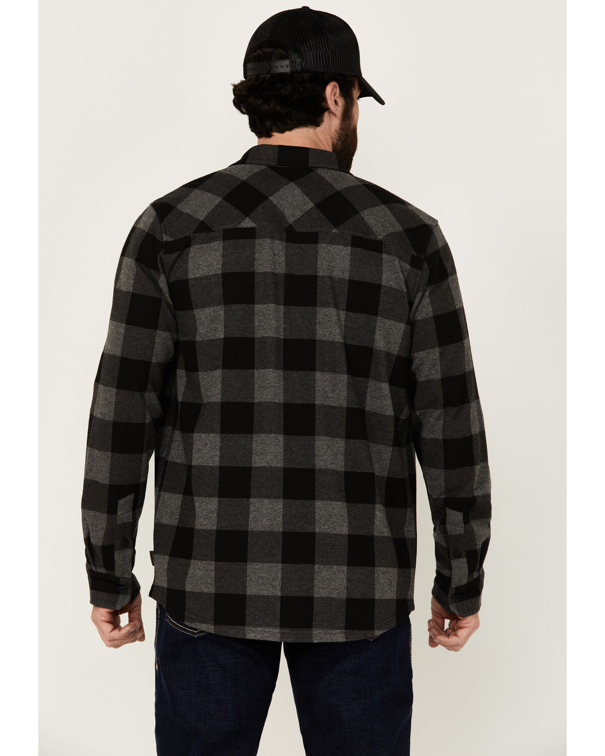 Image #4 - Brothers and Sons Men's Kent Plaid Print Long Sleeve Button-Down Shirt, Black, hi-res