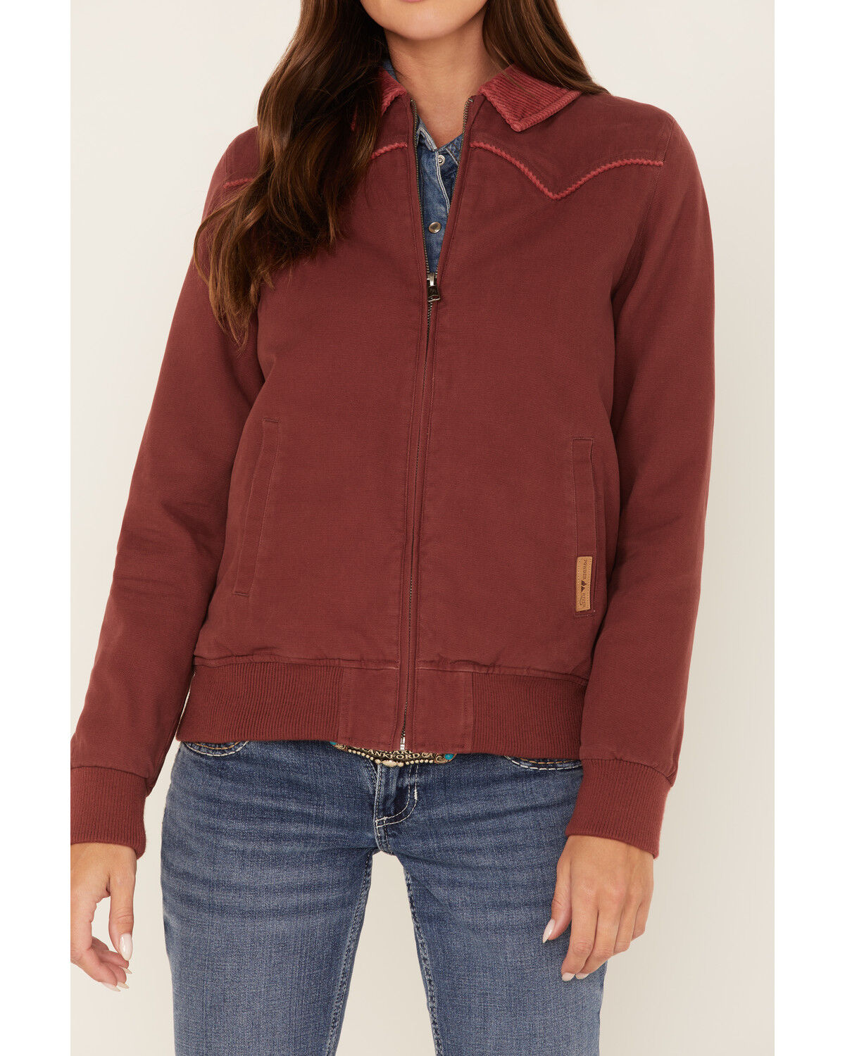 Image #3 - Powder River Outfitters Women's Canvas Bomber Jacket, , hi-res