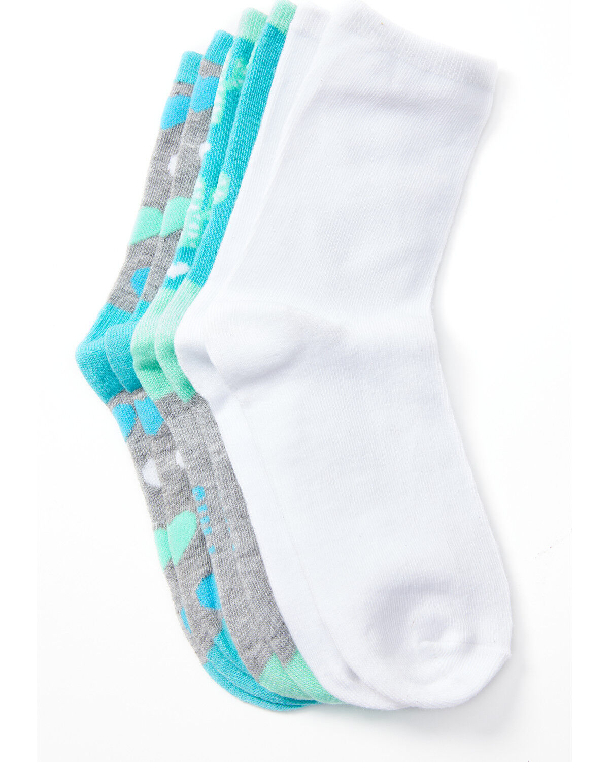 Image #3 - Leg Apparel Kids' 3-Pack Cactus & Hearts Crew Sock Set, Light Blue, hi-res