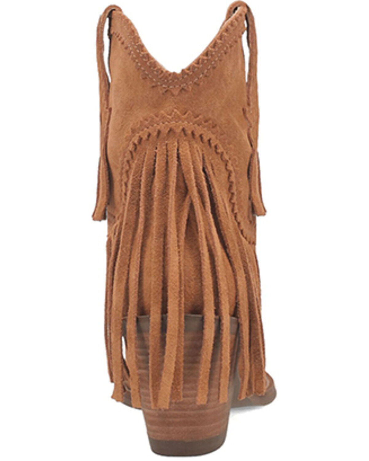 Image #5 - Dingo Women's Fandango Fringe Suede Western Booties - Snip Toe, Camel, hi-res