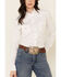 Image #2 - Wrangler Women's Solid Long Sleeve Rhinestone Snap Western Shirt, White, hi-res