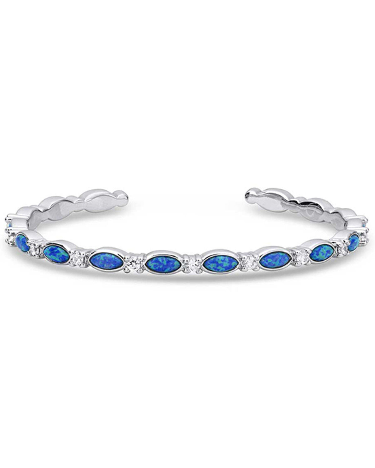 Image #1 - Montana Silversmiths Women's Moonlit Night Crystal Opal Cuff Bracelet, Silver, hi-res