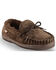 Image #1 - Lamo Women's Leather Moccasin Slippers, Chocolate, hi-res