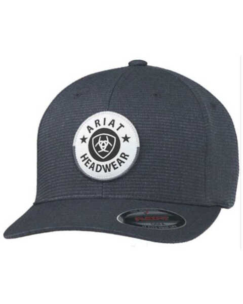 Image #1 - Ariat Men's Round Patch Ball Cap , Black, hi-res