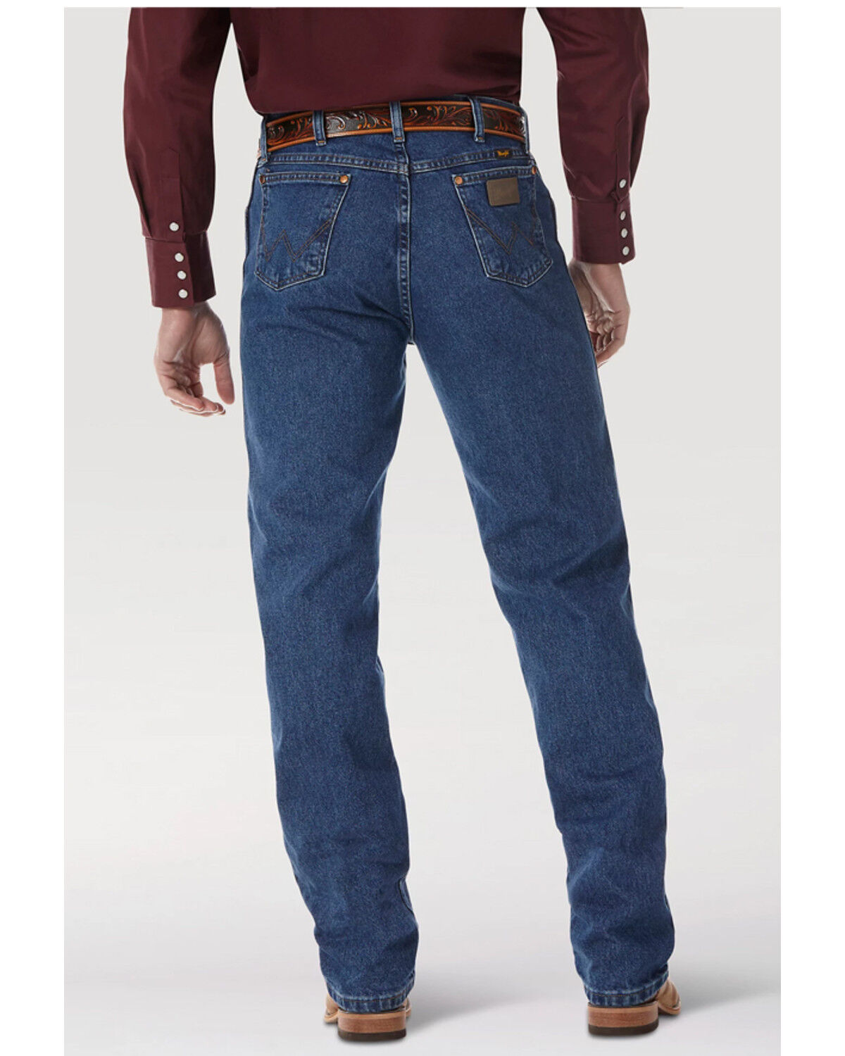 Image #2 - Wrangler Men's Medium Wash High Rise Original Cowboy Bootcut Jeans, Blue, hi-res