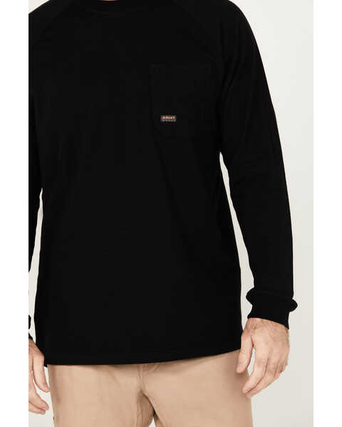 Image #3 - Ariat Men's Black Rebar Workman Back Graphic Long Sleeve Work Pocket T-Shirt , Black, hi-res