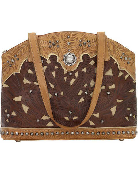 American West Women's Annie's Concealed Carry Half Moon Purse , Chestnut, hi-res