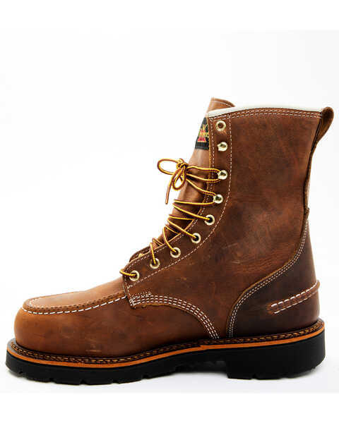 Image #3 - Thorogood Men's 8" Crazyhorse Made In The USA Waterproof Work Boots - Steel Toe, Brown, hi-res