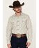 Image #1 - Gibson Trading Co Men's Flower Power Floral Print Long Sleeve Snap Western Shirt, Cream, hi-res