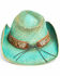 Image #5 - Shyanne Women's Cactus Flower Straw Cowboy Hat, Blue, hi-res
