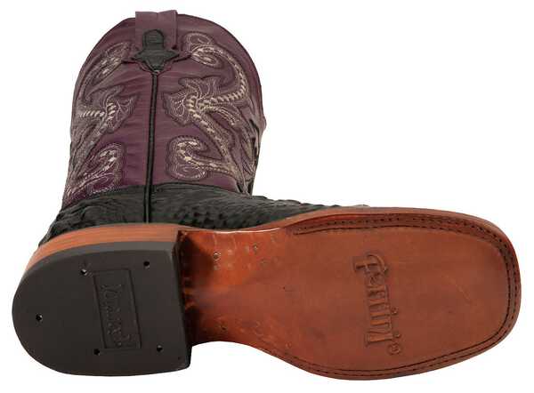 Image #5 - Ferrini Women's Hornback Caiman Print Western Boots - Broad Square Toe, Black, hi-res