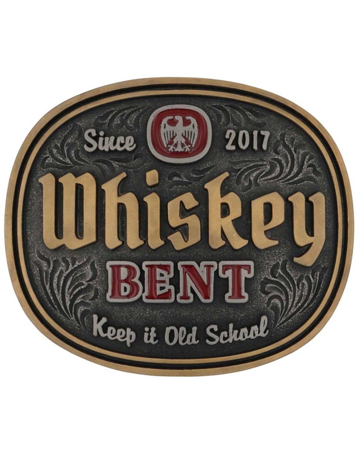 Image #2 - Montana Silversmiths Men's Keep It Old School Whiskey Bent Buckle, Silver, hi-res