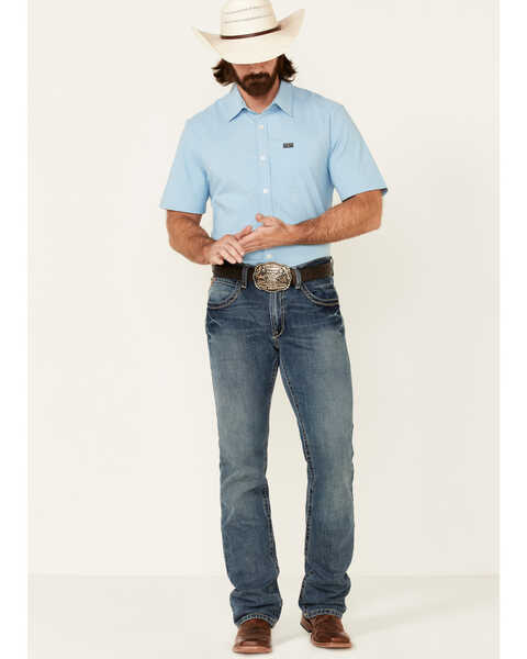 Image #2 - Kimes Ranch Men's Linville Coolmax Short Sleeve Button Down Western Shirt, Blue, hi-res