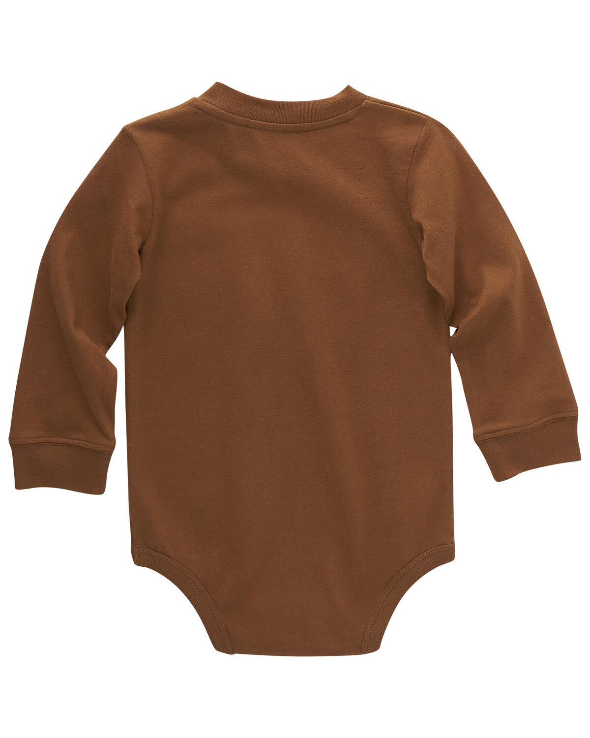 Image #2 - Carhartt Infant Boys' Logo Pocket Long Sleeve Onesie, Medium Brown, hi-res