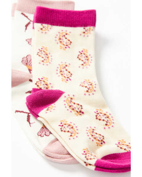 Image #2 - Shyanne Girls' Floral & Paisley 2-Pack Crew Socks, Multi, hi-res