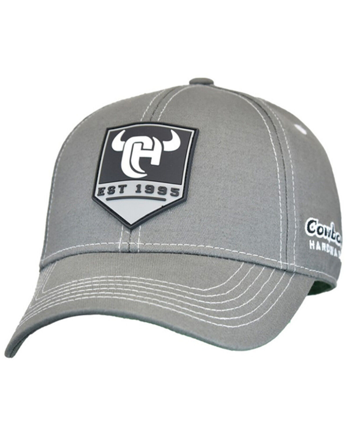 Image #1 - Cowboy Hardware Shield Logo Ball Cap, Grey, hi-res