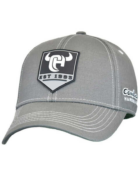 Cowboy Hardware Grey Shield Logo Fitted Baseball Cap, Grey, hi-res