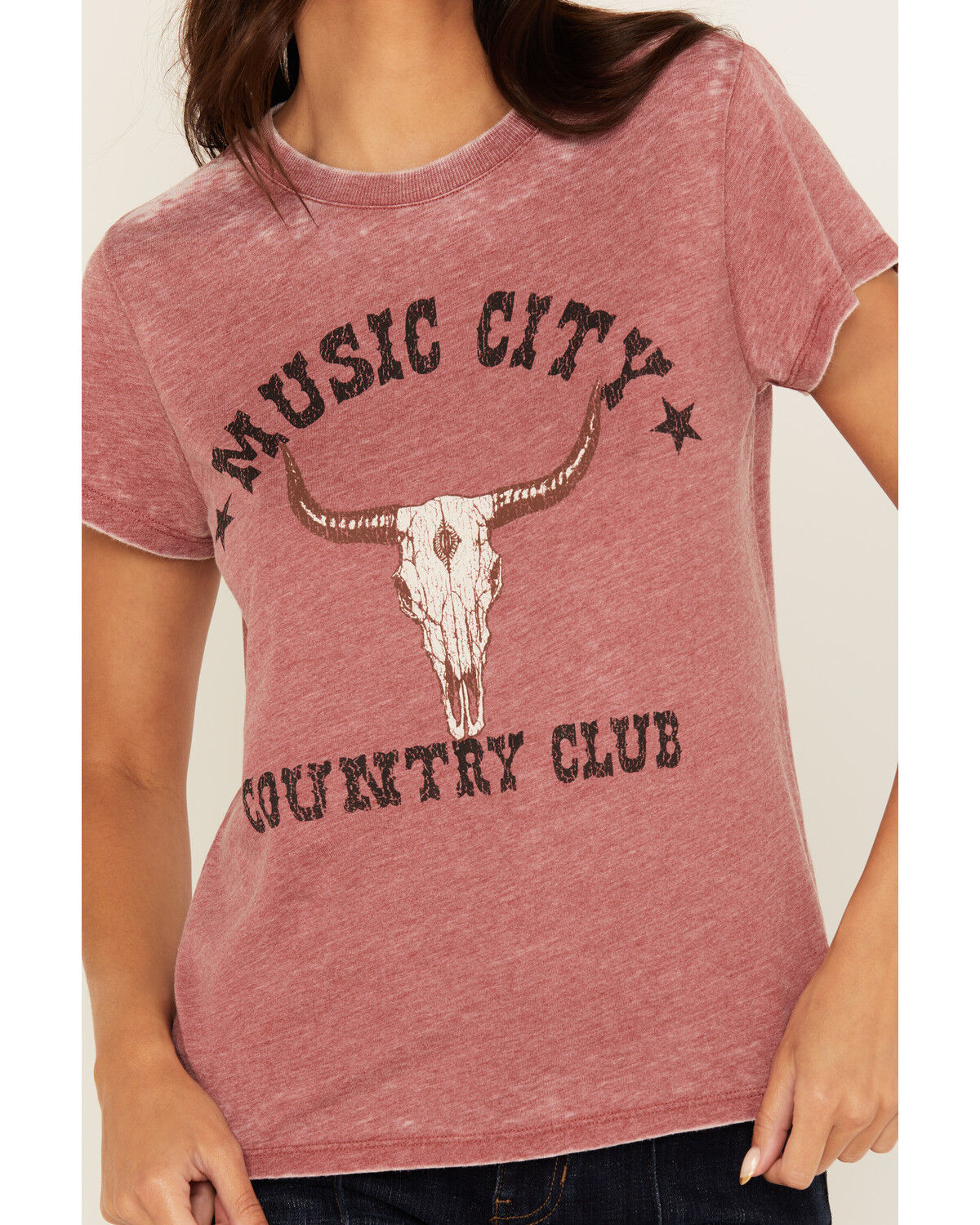 Image #3 - Idyllwind Women's Music City Country Club Short Sleeve Graphic Tee, Wine, hi-res
