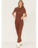 Image #3 - Cleo + Wolf Women's Corduroy Jumpsuit, Dark Brown, hi-res