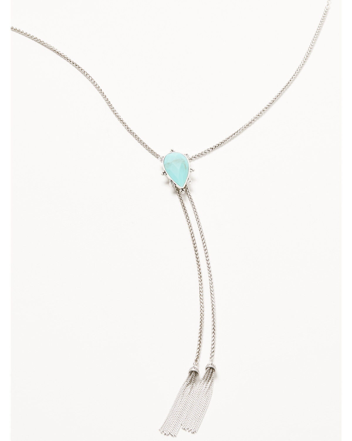 Image #2 - Lainey Wilson Women's Long Pear Stone Bolo, Silver, hi-res