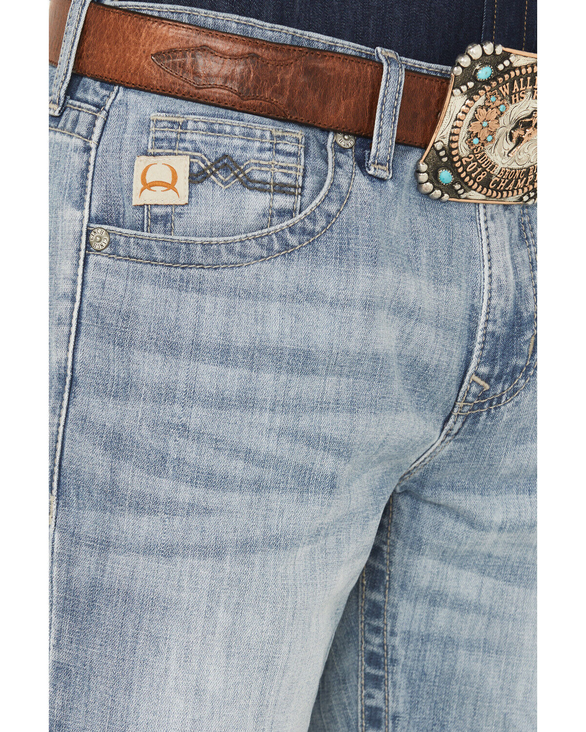 Image #2 - Cinch Men's Light Wash Slim Bootcut Performance Stretch Denim Jeans, Light Wash, hi-res