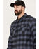 Image #2 - Dakota Grizzly Men's Briggs Plaid Button Down Heavy Western Flannel Shirt, Blue, hi-res