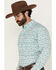 Image #2 - Ariat Men's Jerome Paisley Print Long Sleeve Button-Down Western Shirt, Teal, hi-res
