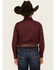 Image #4 - Cody James Boys' Williams Geo Print Long Sleeve Snap Western Shirt, Burgundy, hi-res