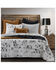 Image #1 - HiEnd Accents Black Ranch Life Western Toile Reversible 3-Piece King Quilt Set, Black, hi-res
