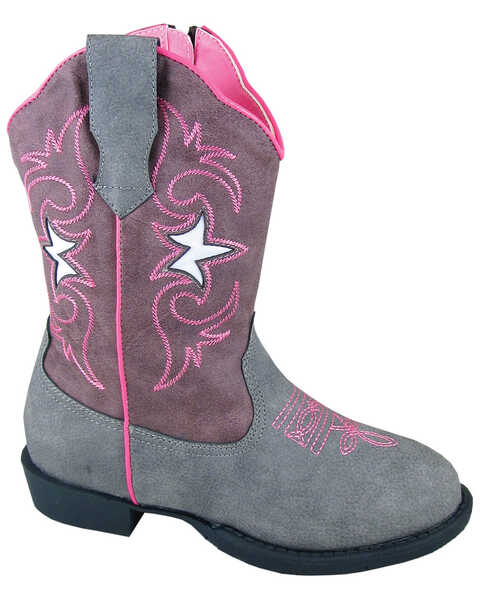 Smoky Mountain Toddler Girls' Austin Lights Western Boots - Round Toe, Grey, hi-res