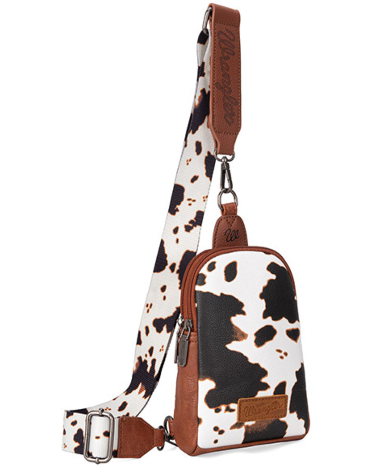 Image #1 - Wrangler Women's Cow Print Sling Bag, Brown, hi-res